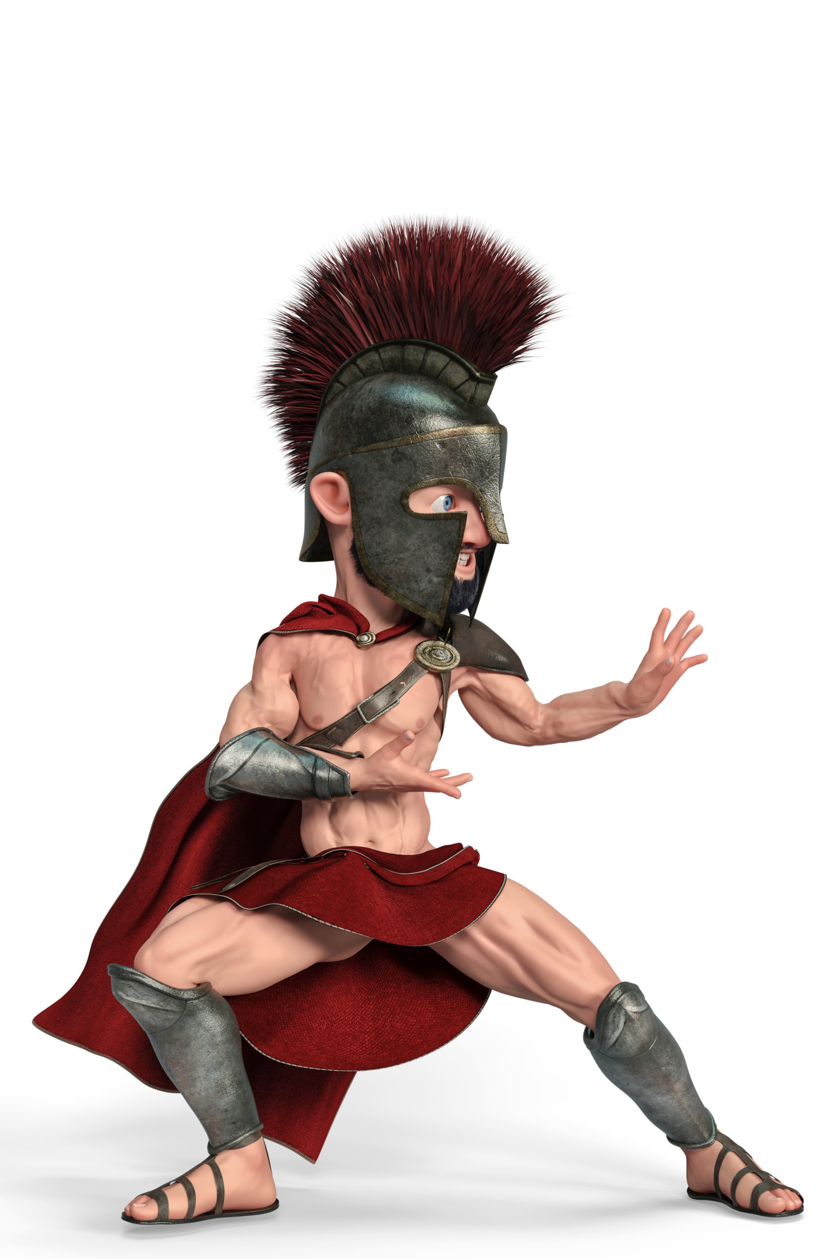 spartan warrior cartoon in a white background