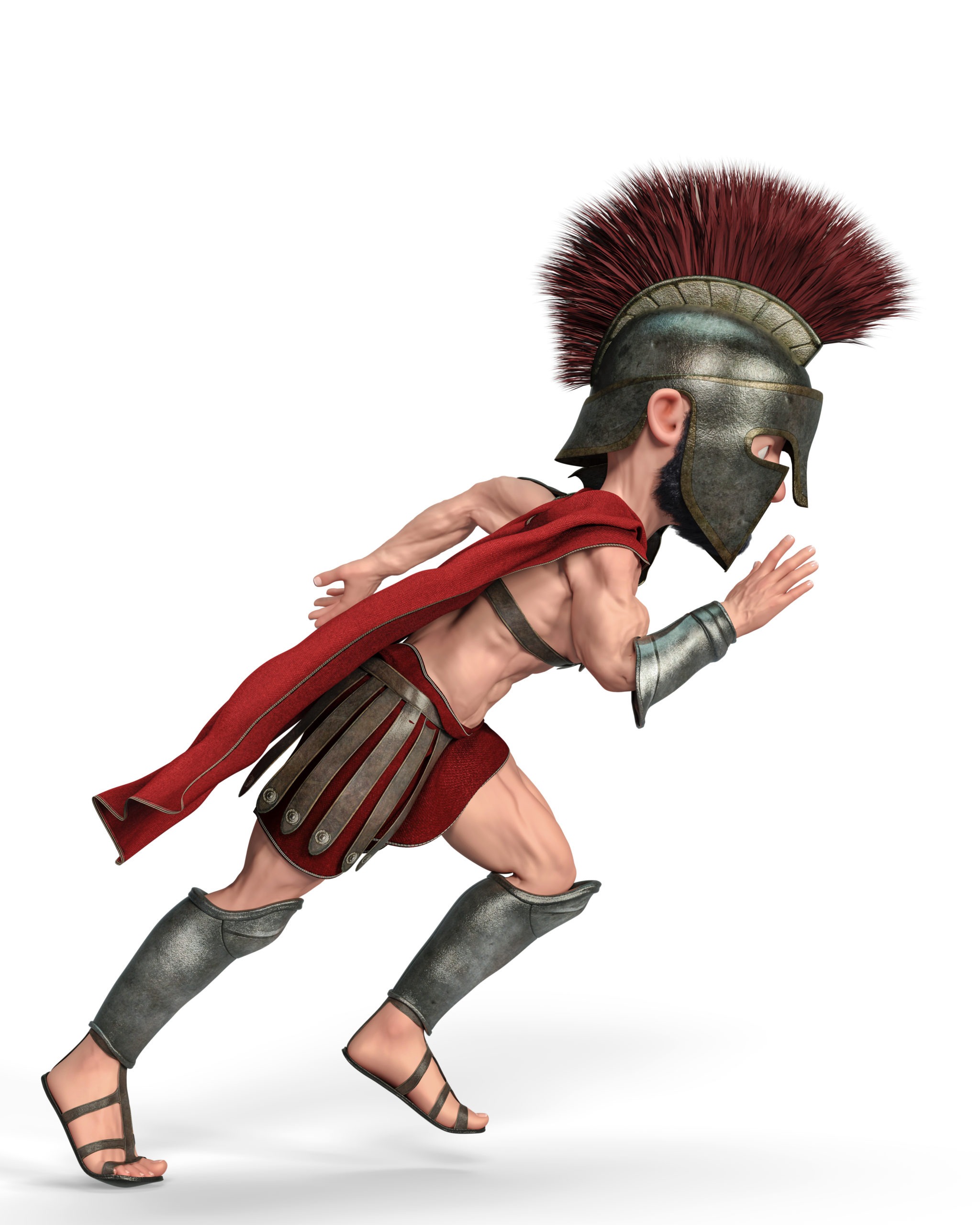 spartan warrior cartoon in a white background