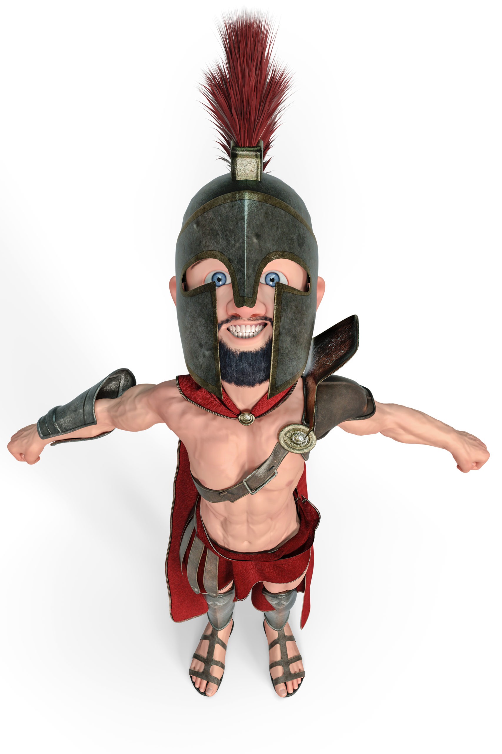 spartan warrior cartoon in a white background